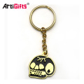 Customize hard enamel halloween metal sword handcuffs skull hard hat keychains